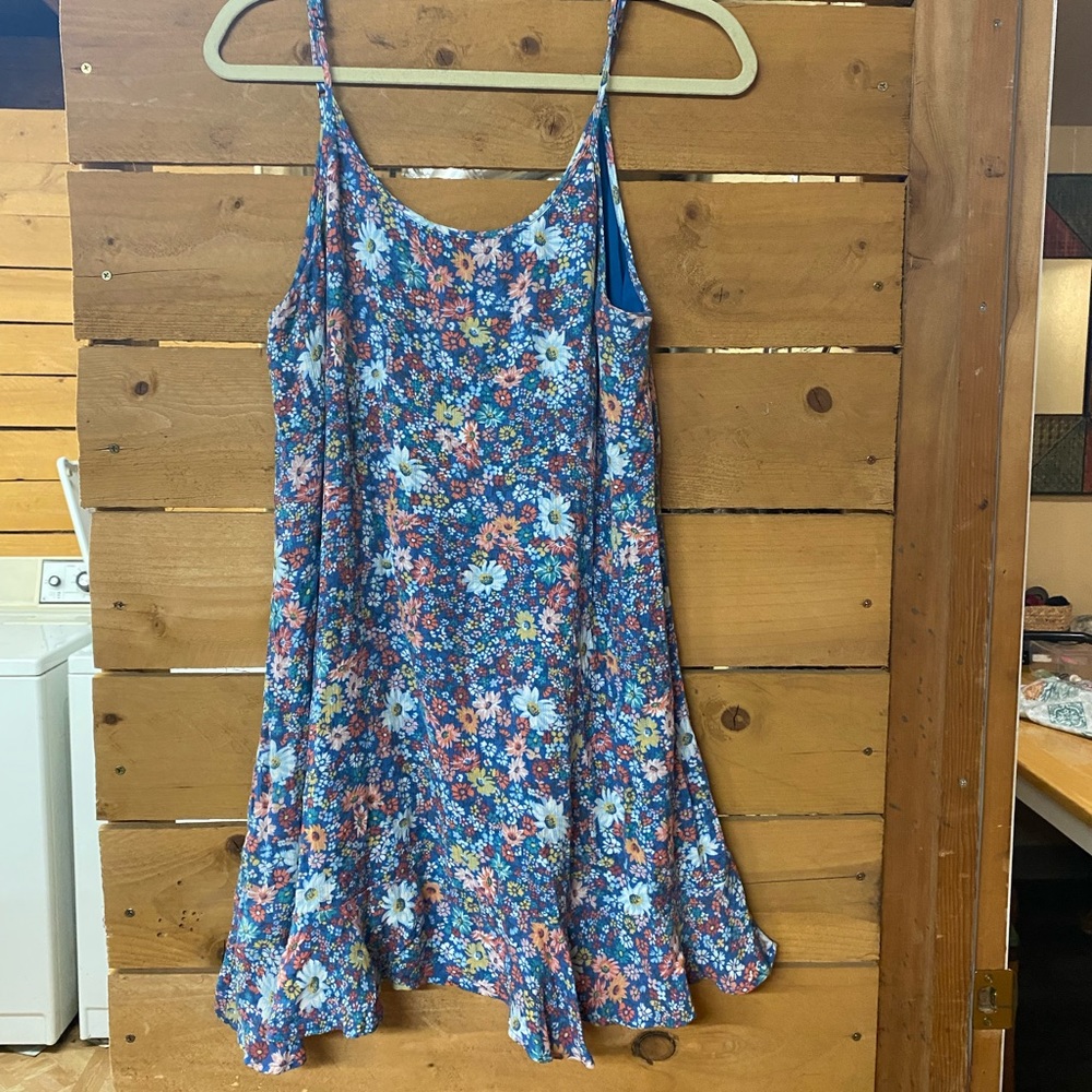 O’neill Hollis Ditsy Dress size small, blue mini slip with multicolor flowers